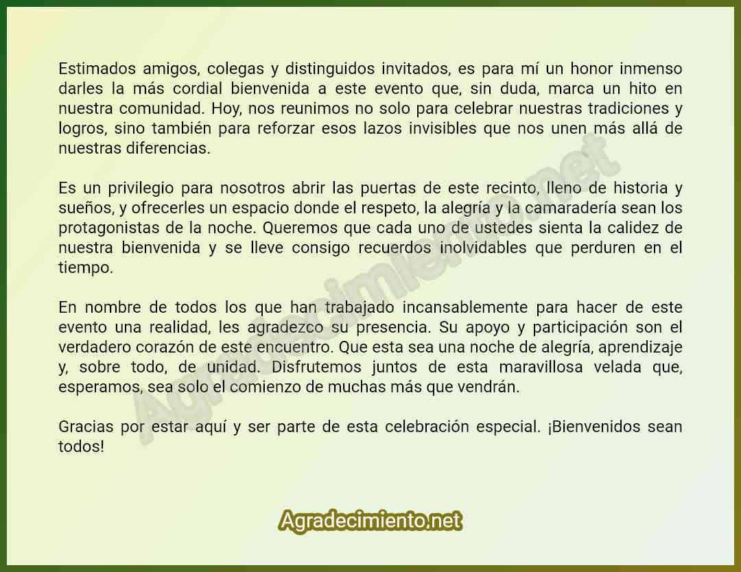 Corto Palabras De Bienvenida A Un Evento: Impacto Y Calidad En Cada Gota